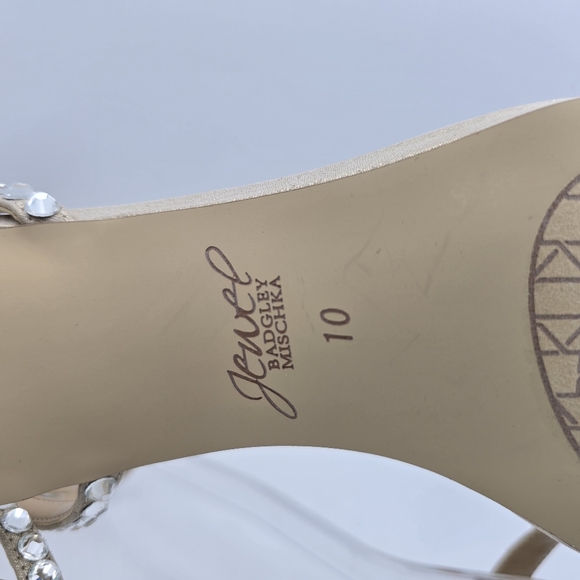 Jewel Badgley Mischka Hosana Sexy Stiletto w/ Gemstone-Studded Wraparound Straps - Picture 10 of 16